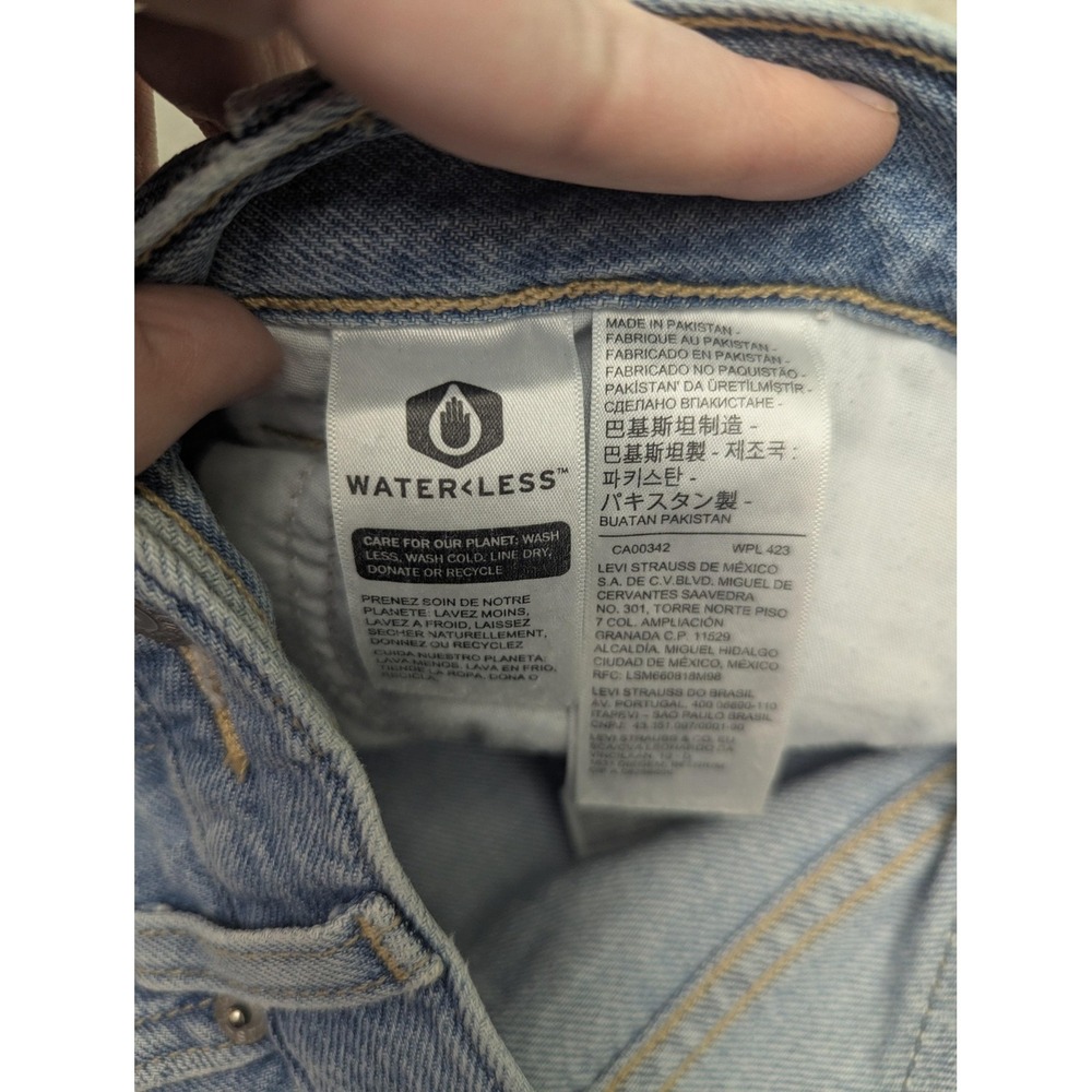 Levis High Waisted Straight Jeans Womens 25‎ Blue Light Wash Y2K Stretch Denim - Picture 12 of 15